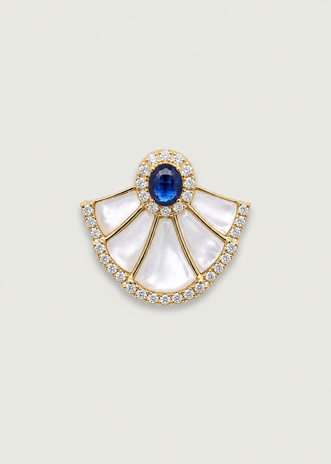 Exquisite Sapphire Fan Pendant