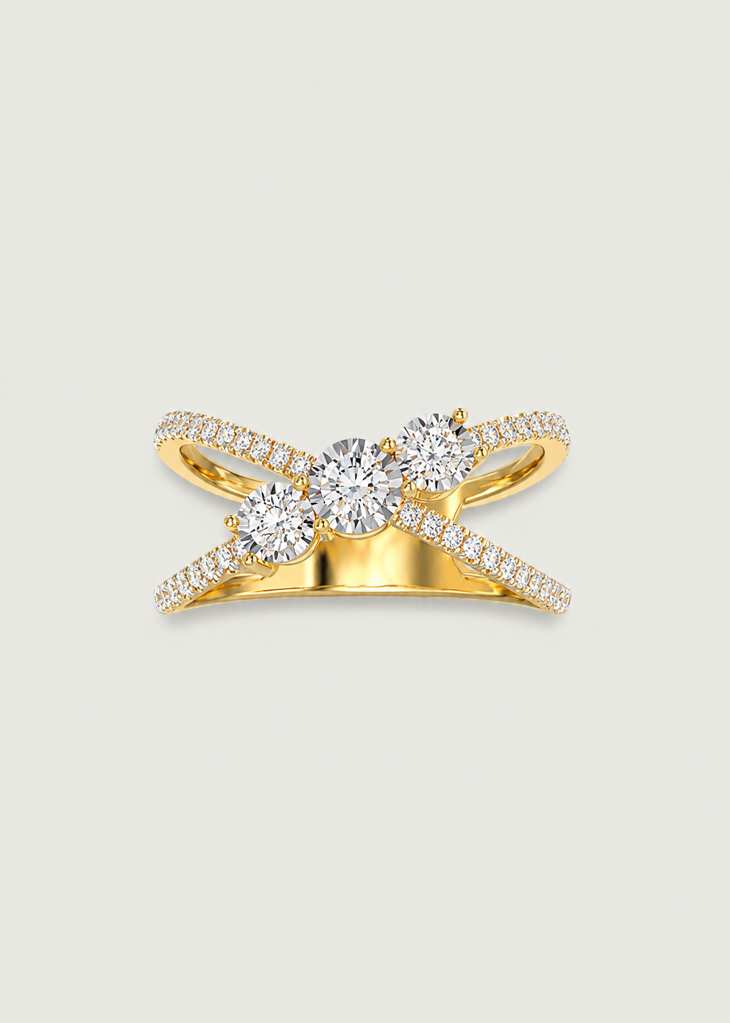 Criss Cross Diamond Ring