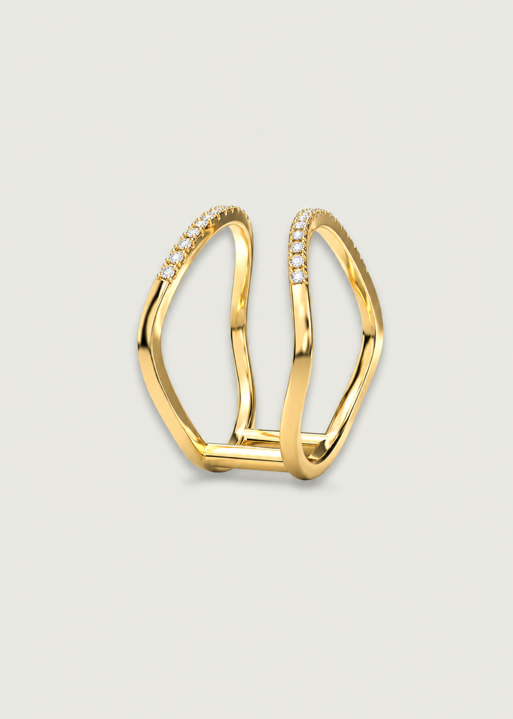Double Band Diamond Ring