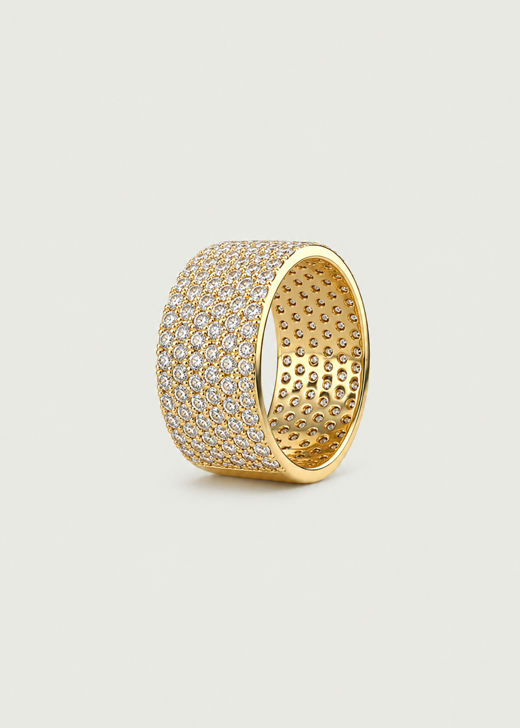 Gold 6-Row Pave Diamond Band
