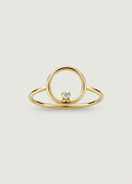 14k Gold Thin Diamond Orbit Ring