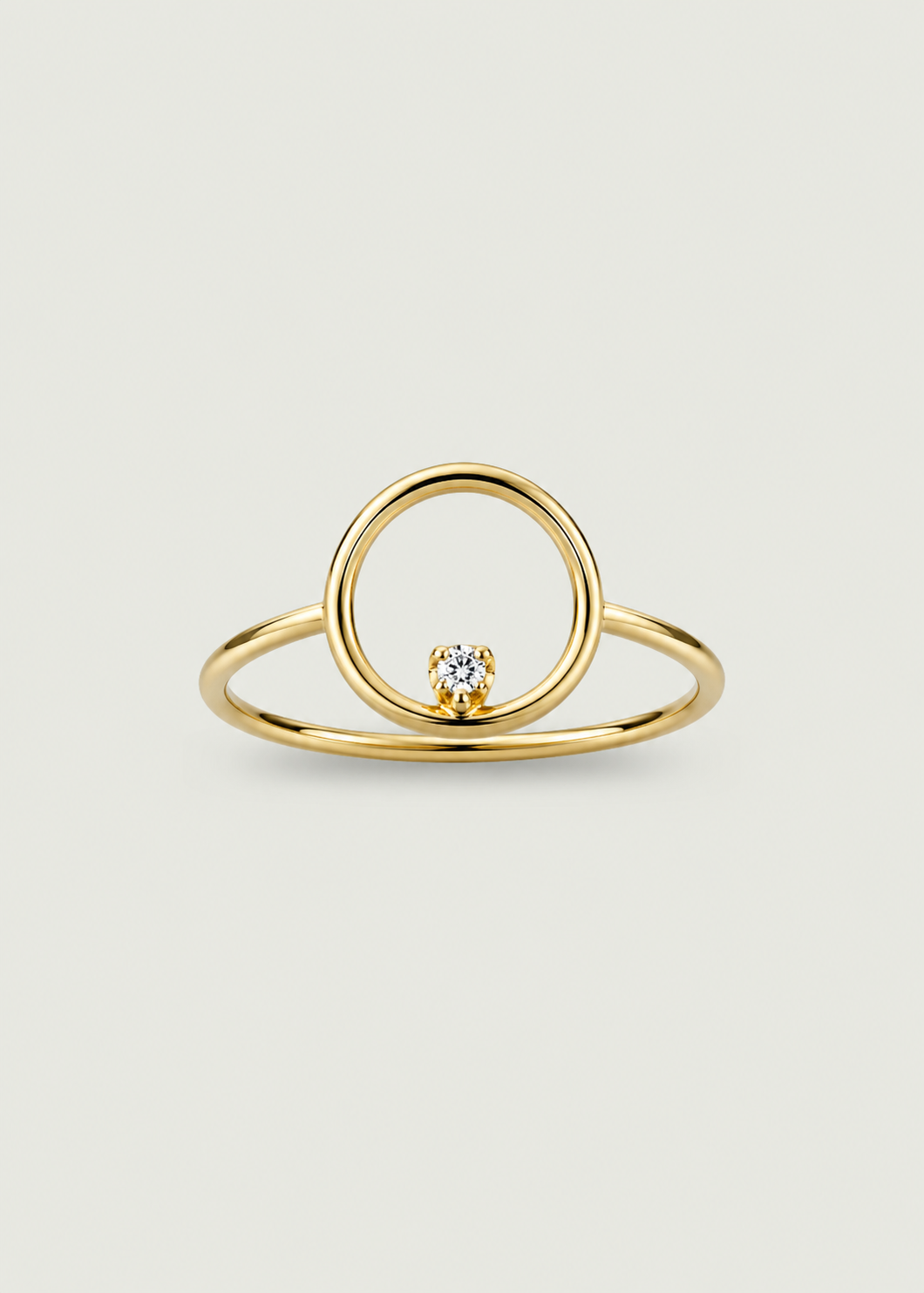 14k Gold Thin Diamond Orbit Ring