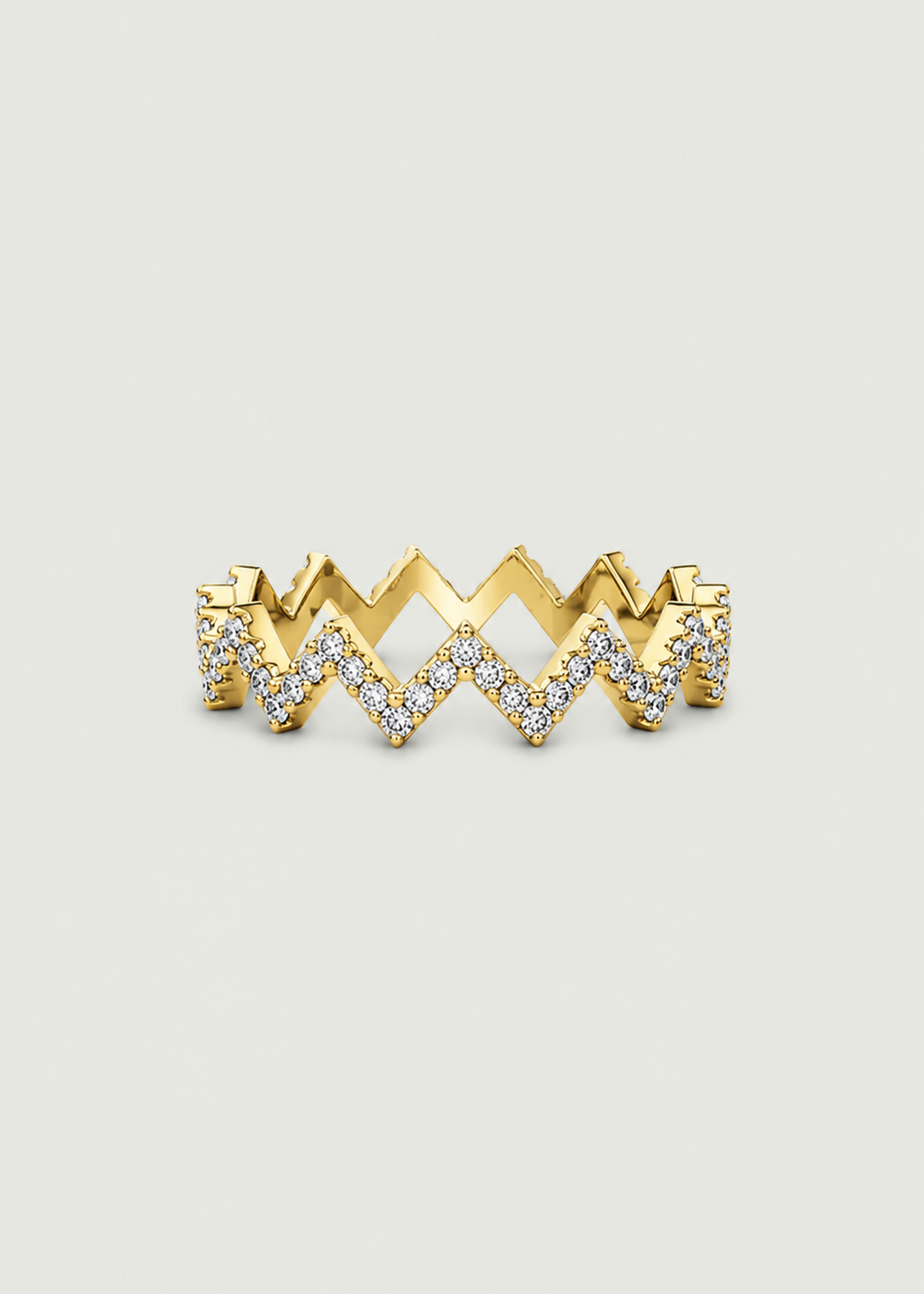 Modern Zig Zag Diamond Ring