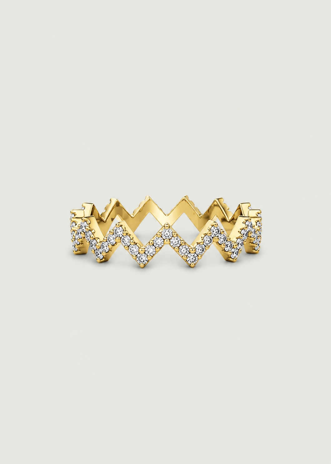 Modern Zig Zag Diamond Ring