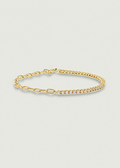 14K Yellow Gold Diamond Half Tennis Chain Bracelet