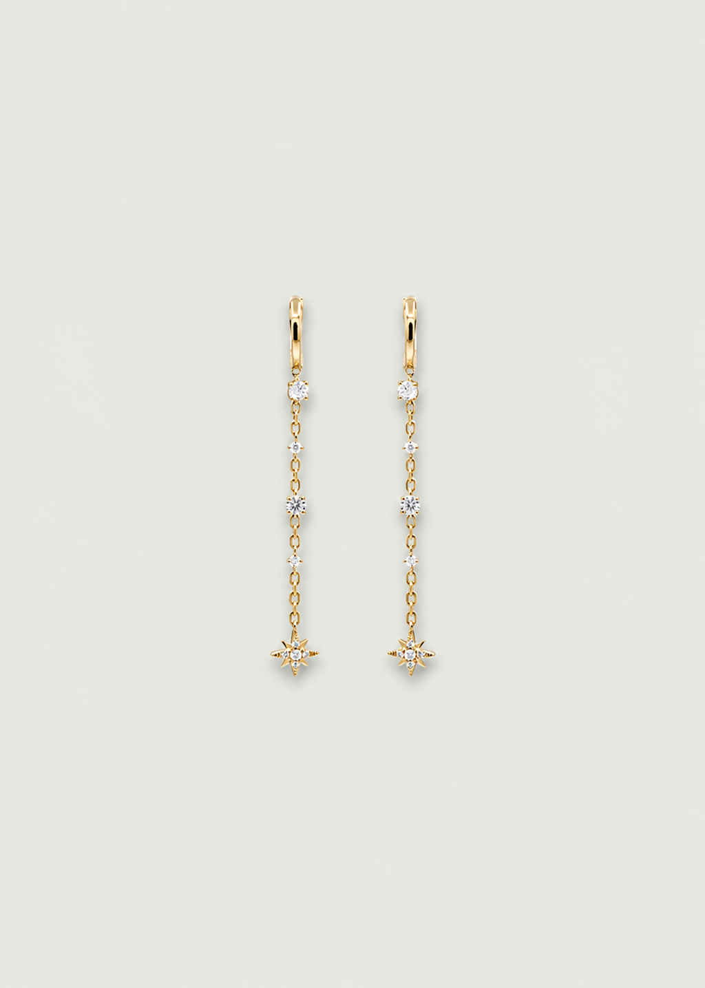 Diamond Star Drop Earrings