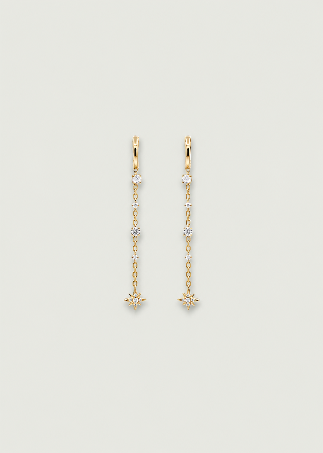 Diamond Star Drop Earrings