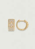 Pavé Diamond Huggie Earrings with Clover Accent