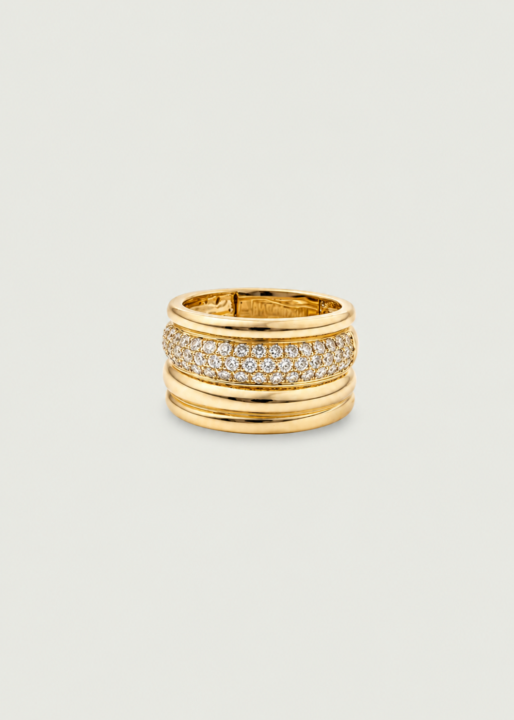 Triple Row Diamond Band Ring