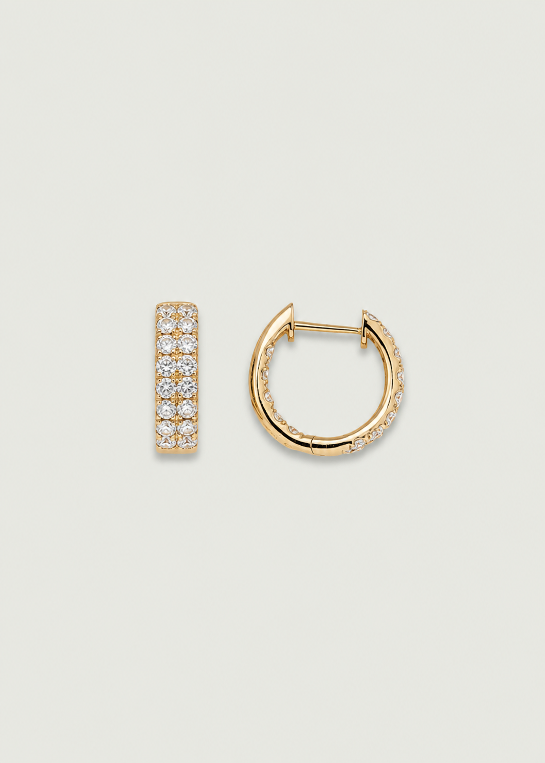 Double Row Diamond Hoop Earrings