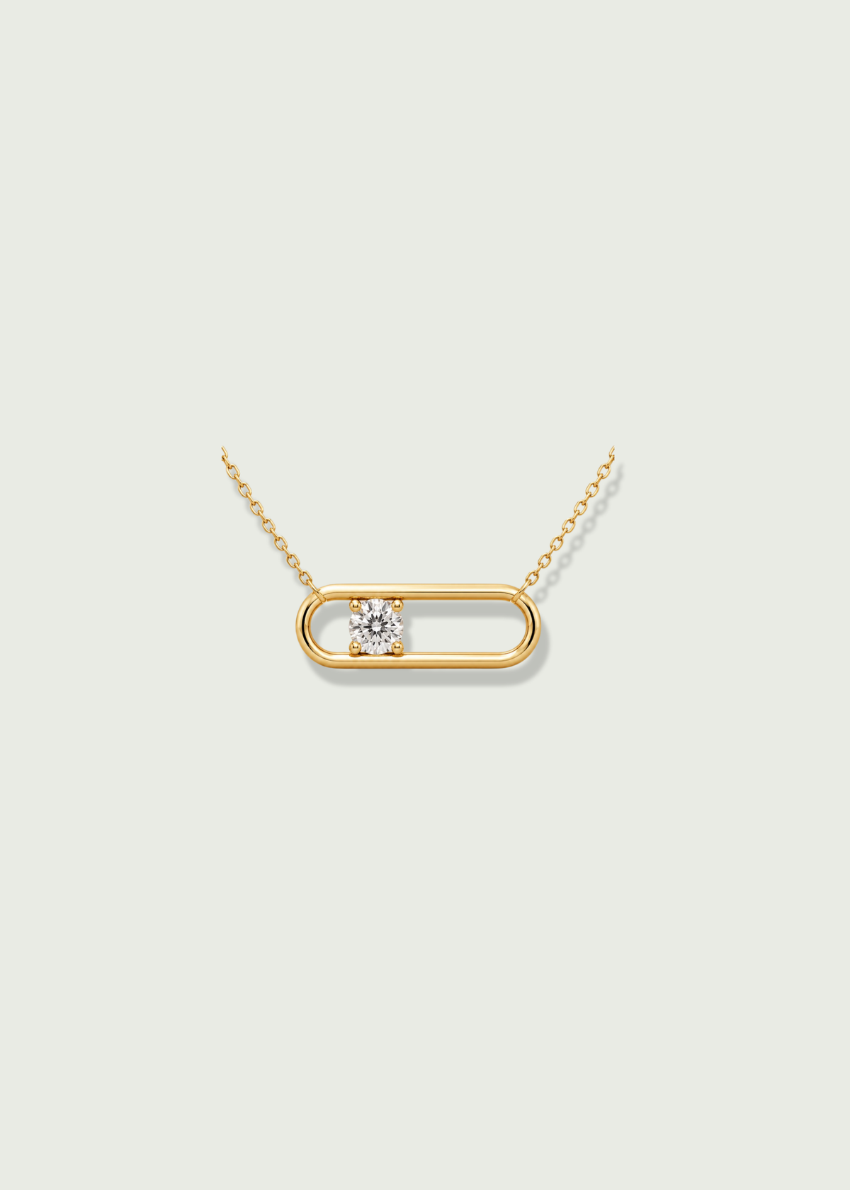 Lab-Grown Diamond Paperclip East-West Pendant