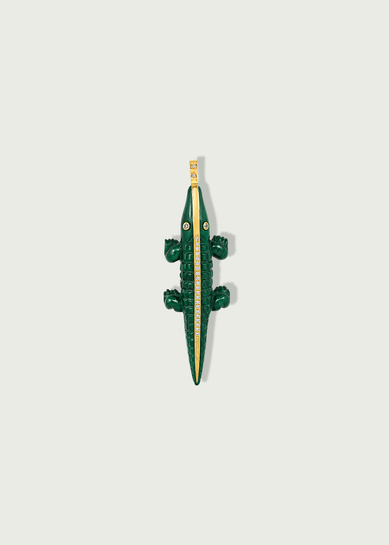 Malachite Crocodile Charm