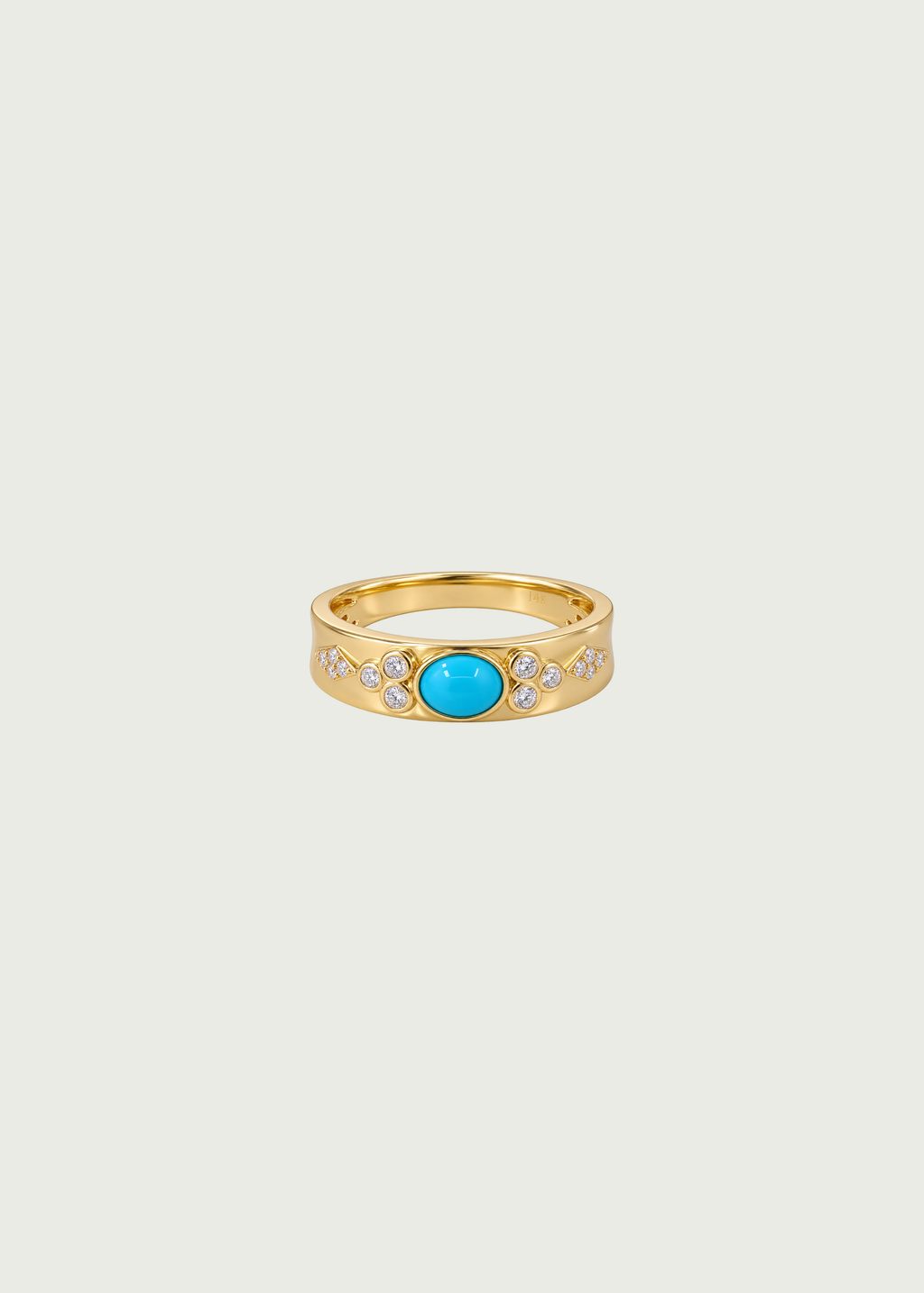 Turquoise Cluster Signet Ring
