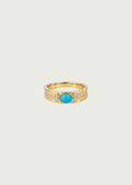 Turquoise Cluster Signet Ring
