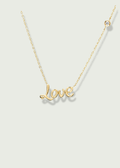 14k Gold Bezel Set Diamond Love Necklace