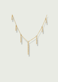 14k Gold Diamond Drop Bar Dangle Necklace