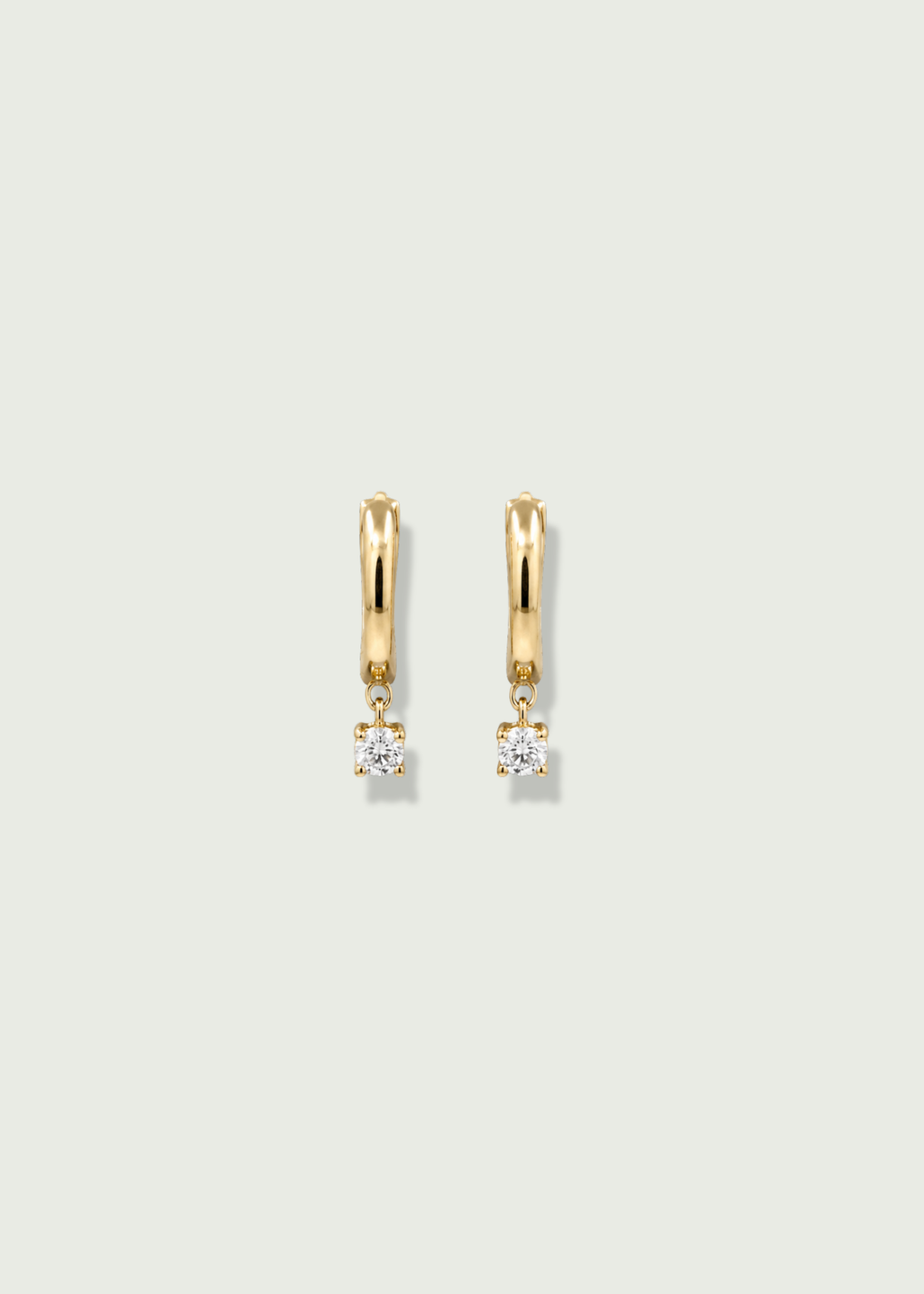 Diamond Drop Huggie Earrings