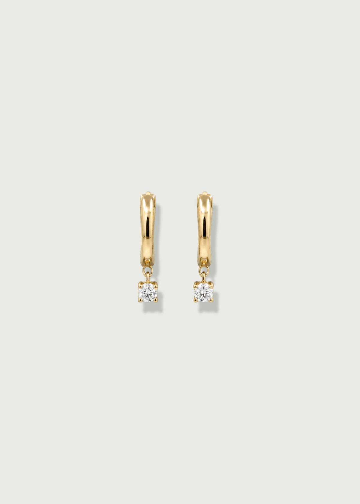 Diamond Drop Huggie Earrings