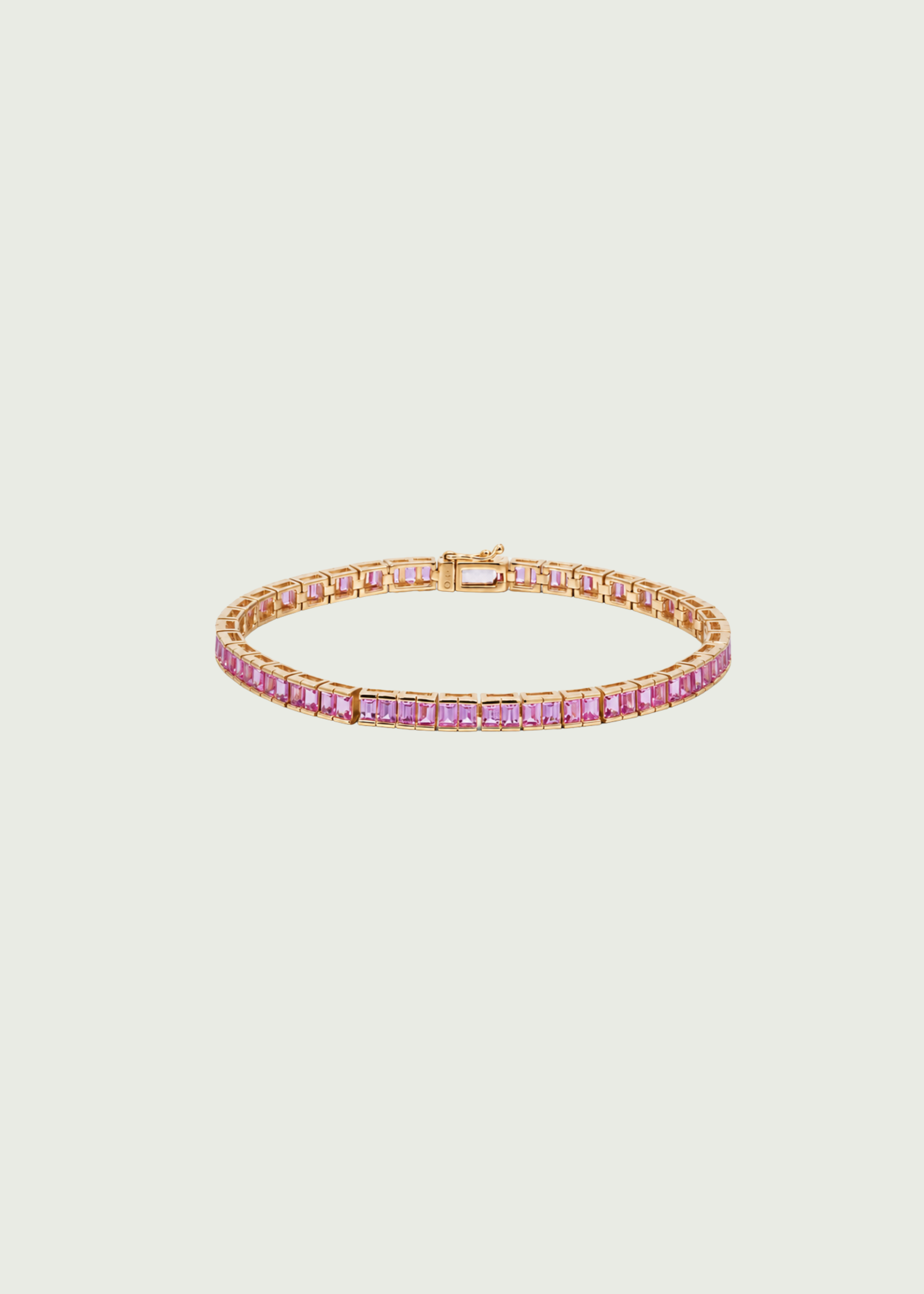 Pink Sapphire Baguette Tennis Bracelet