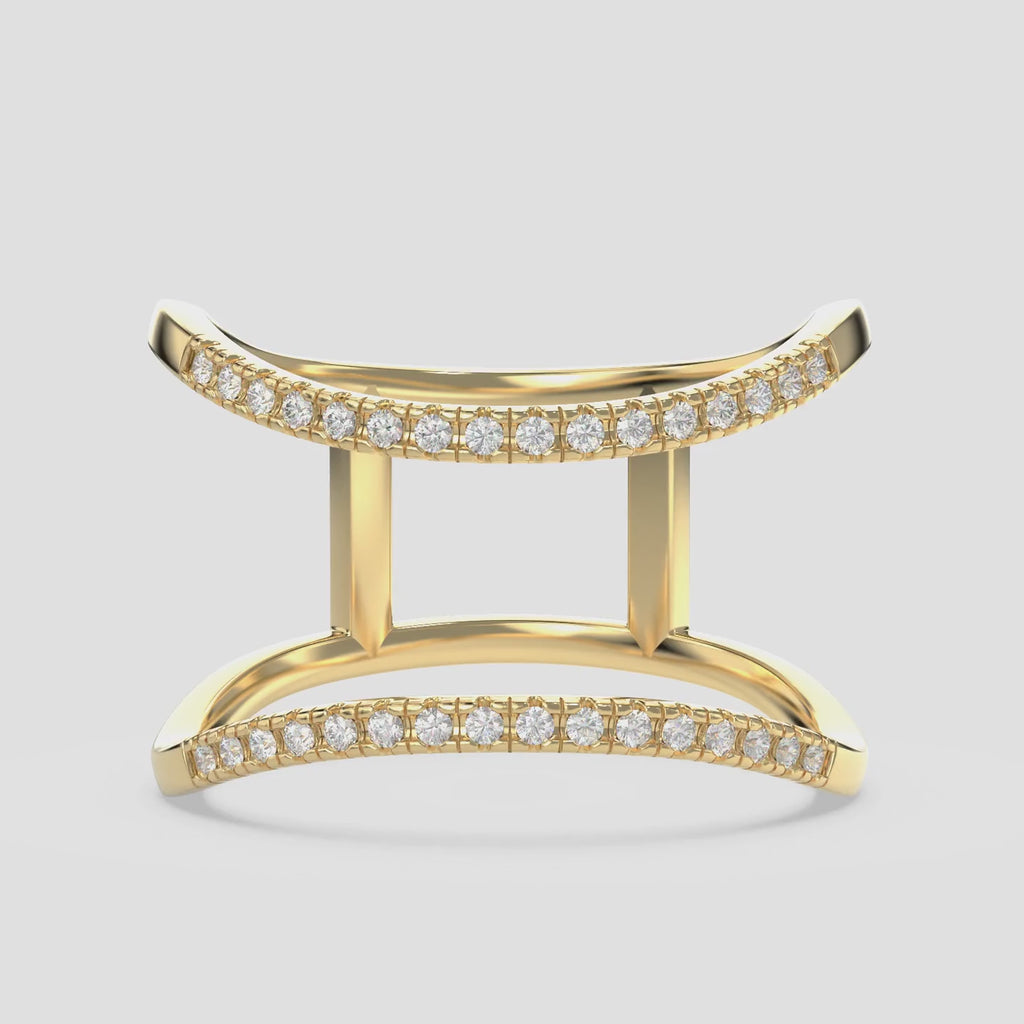 Double Band Diamond Ring