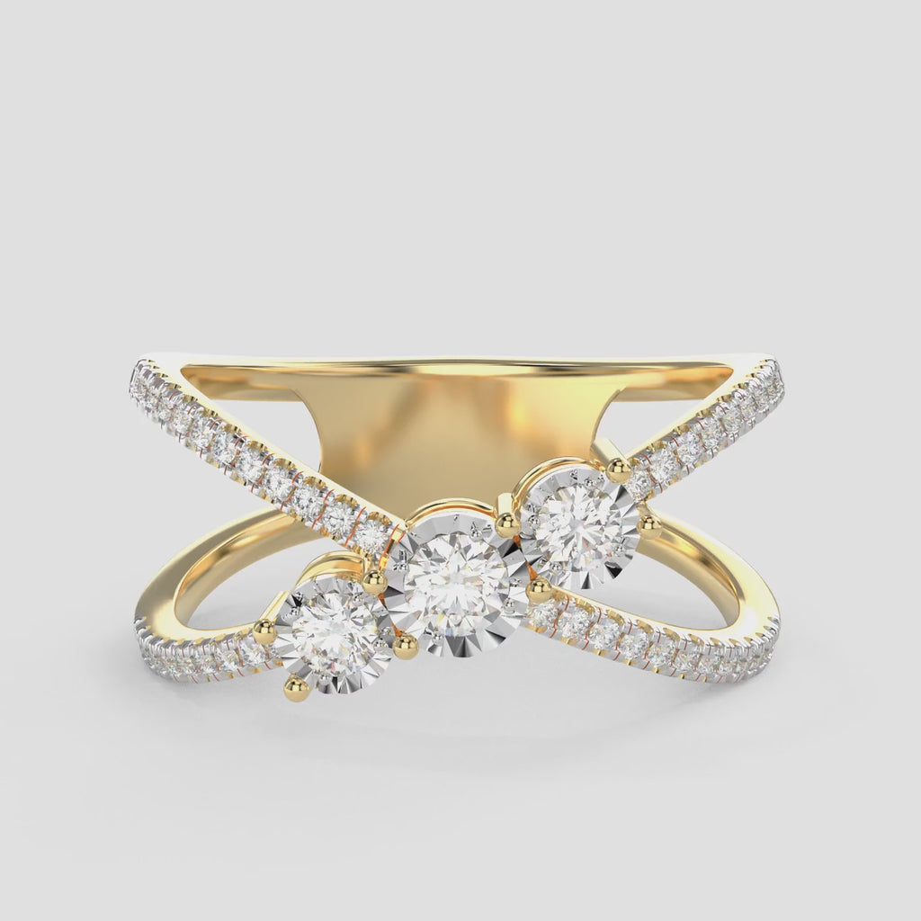 Criss Cross Diamond Ring