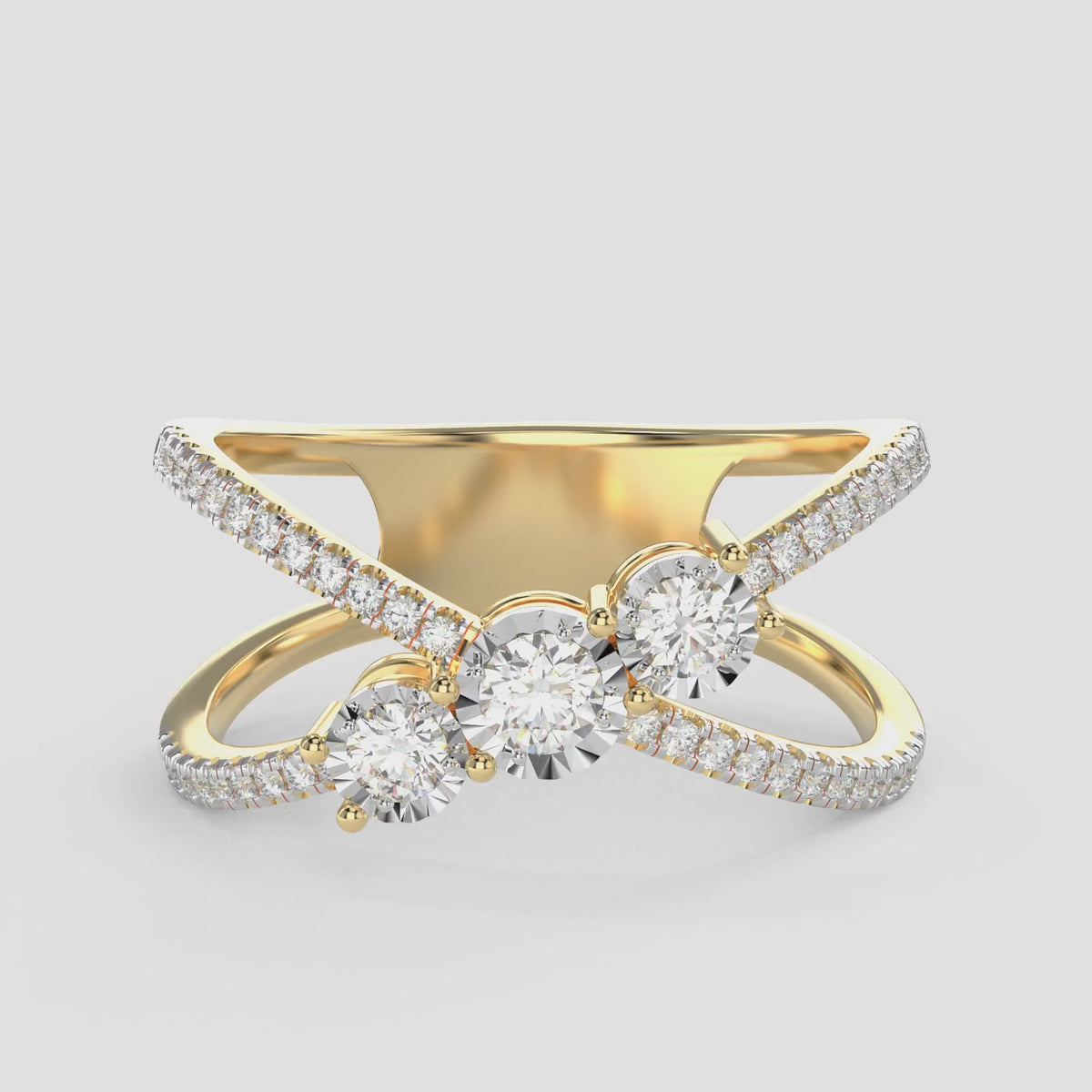 Criss Cross Diamond Ring